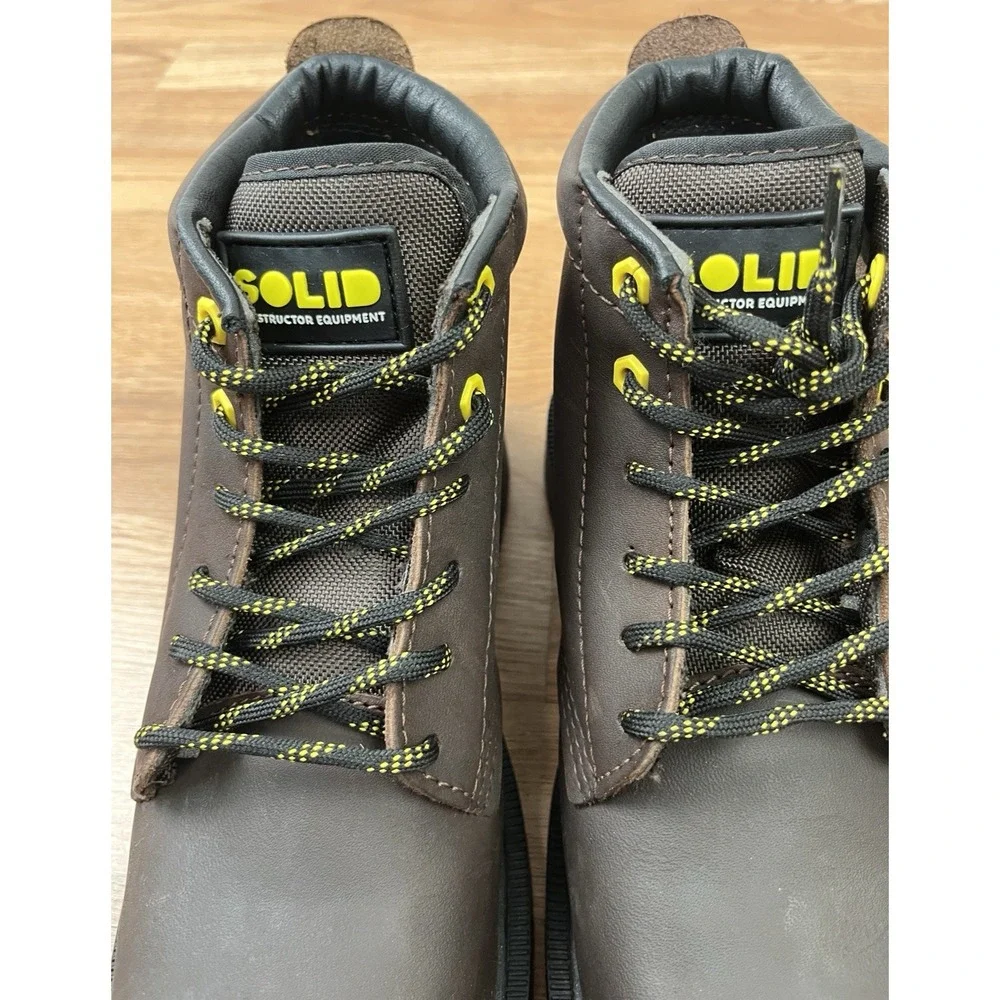 SOLID Equipment Leather Mens Dense Work Boots Size 9 Oil Resistant Anti-Slip NEW